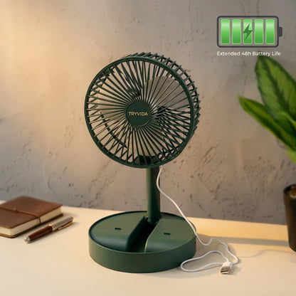 Table Fan – Portable Folding, Rechargeable USB Type-C Fan with 3 Speed
